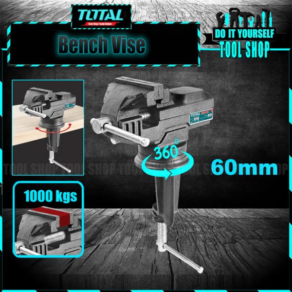 Total THT6126 Bench vice Swivel base- 60mm