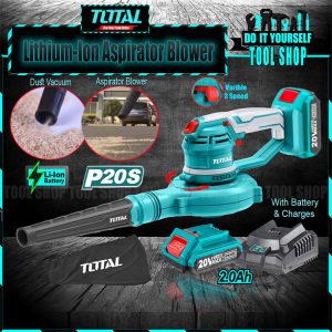 Total TABLI2001 Original Lithium-Ion 2 in 1 Aspirator Blower & Dust Vacuum with Battery & Charger 20V