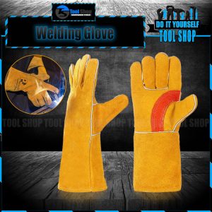 Welding Glove Ultimate Protection During Heavy Spark Welding (Large) INGCO PVC Gloves Reinforced Finger - Washable 32cm HGVP02 (Large) %%sitename%%