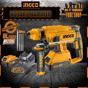 INGCO CRHLI2201 Li-Ion Cordless Rotary Hammer 20V With Battery 4.0Ah & Charger
