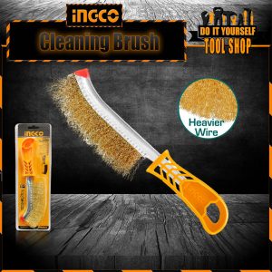 Ingco HWB02250 Professional 225mm Hand Wire Brush Sc, Plastic Handle, Copper Wire Brush, for De-rusting and Polishing