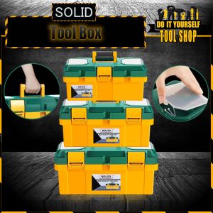 SOLID High Quality Tool Box with Tray - 15, 17, 19 Inch - 2 component Box