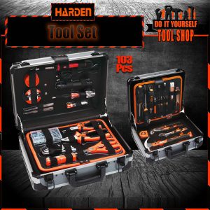 Harden 510703 155Pcs Aluminum Toolkit Set with Aluminum Case Germany Design Electrical Hand Tool Set - harden pakistan ingco pakistan tool shop official