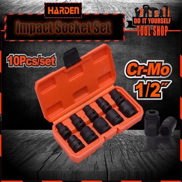 Harden 10Pcs 1/2＂ Impact Socket Set Harden pakistan