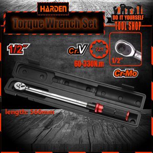 Harden 1/2" Torque Wrench (INDUSTRIAL) Drive Click Type Micrometer Adjustable Torque Wrench 538131