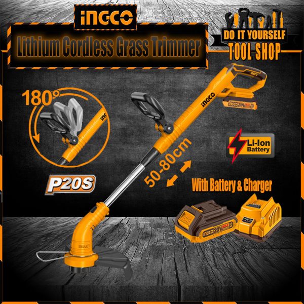 INGCO Cordless Lithium-Ion Grass Trimmer CGTLI20018 Ingco Pakistan Power Share Cordless Lithium Battery 20V Tools in pakistan best price