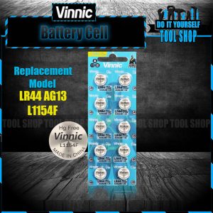 Vinnic LR44 AG13 L1154F 1.5 V Alkaline Batteries 10 Pcs - Original