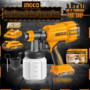 Ingco Lithium-Ion Cordless HVLP Spray Gun 20V Paintzoom With Battery & Charger