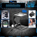Linen Tester - Magnifying Glass 10X Lens Watch Jeweler Tool LED Fold Stand Fabric Cloth Square Magnifier 1pc