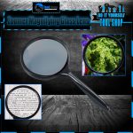 ZLXDP Visual Enhancing Magnifier Glass Double Optical Lens Auxiliary Included 45X Magnification for Reading, Coins, Seniors, (Small Black)
