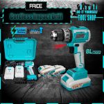 Pride lion Cordless Impact Drill Driver 21V Brushless - 2x Batteries with Case Lithium-Ion PL914W