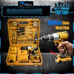 35 Pcs Impact Hammer Cordless Drill 48V - With Dual Batteries Fast Charger